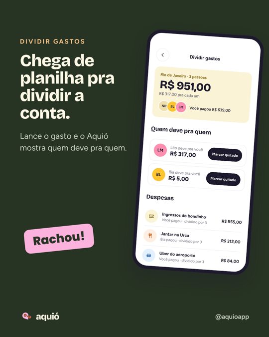 Chega de planilha para dividir a conta.