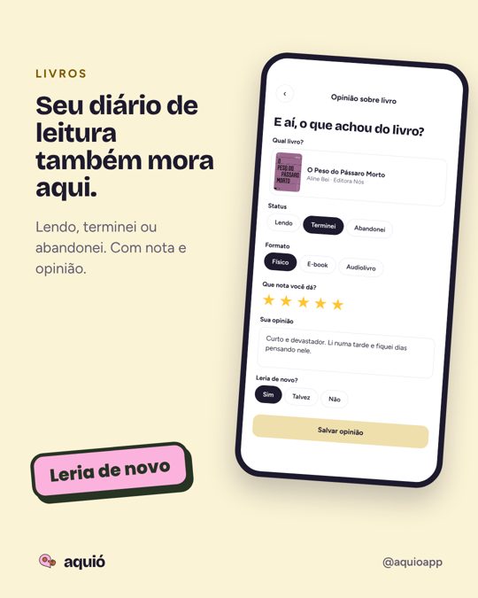 Seu diário de leitura também mora aqui.